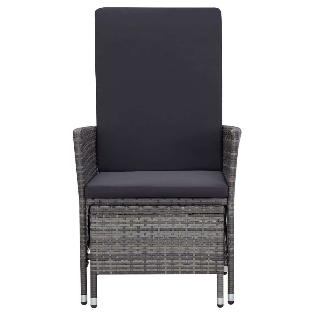 loungesæt til haven 2 dele med hynder polyrattan grå