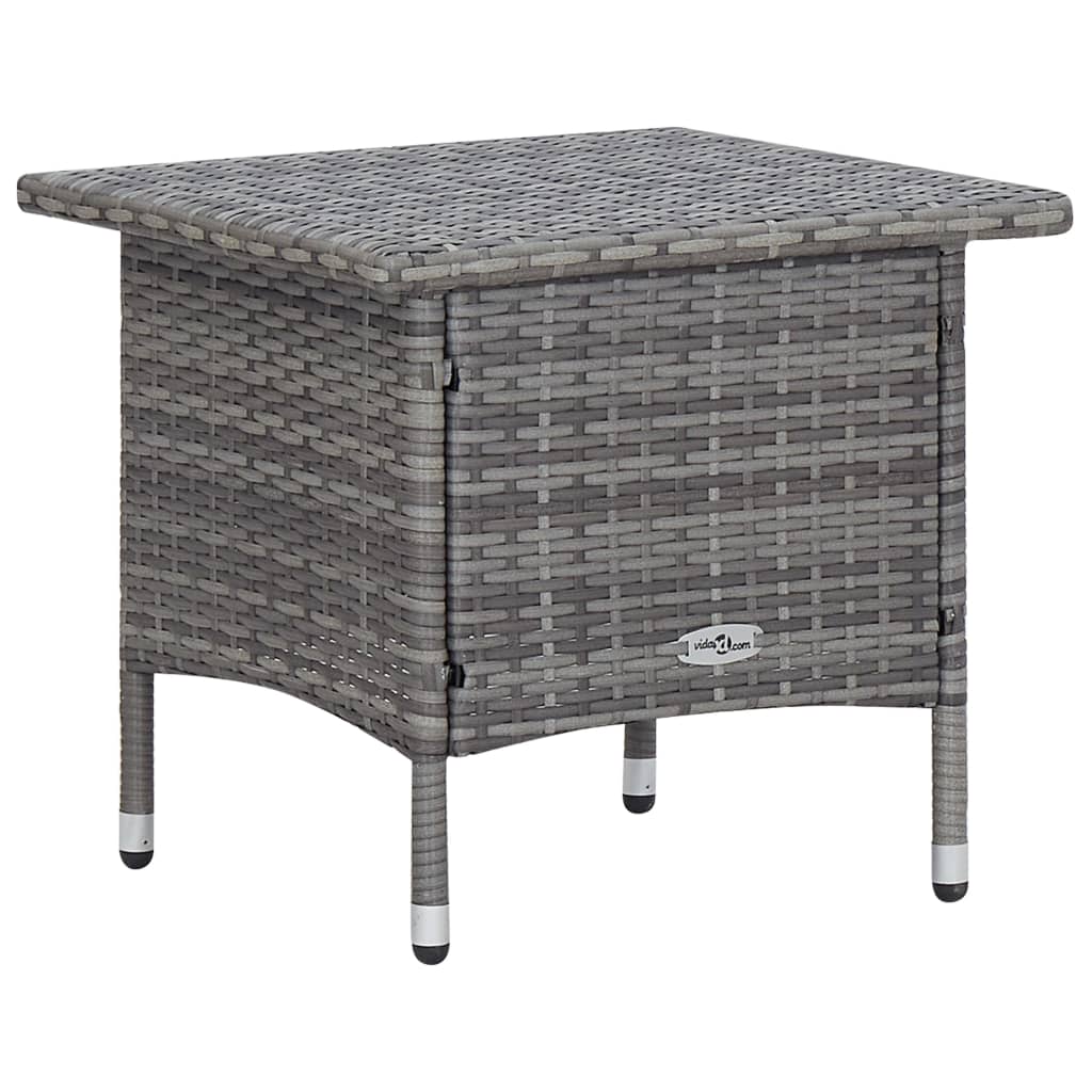 loungesæt til haven 2 dele med hynder polyrattan grå
