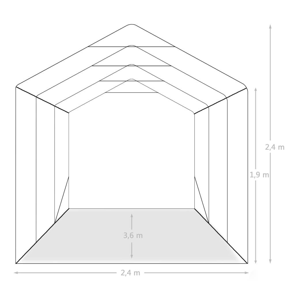 garagetelt 2,4x3,6 m PVC grøn