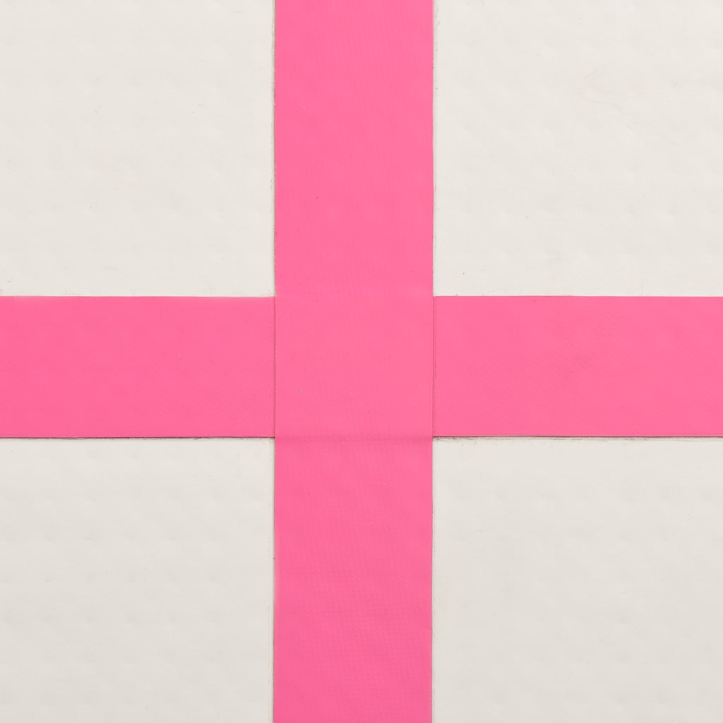 oppustelig gymnastikmåtte m. pumpe 300x100x15 cm PVC pink