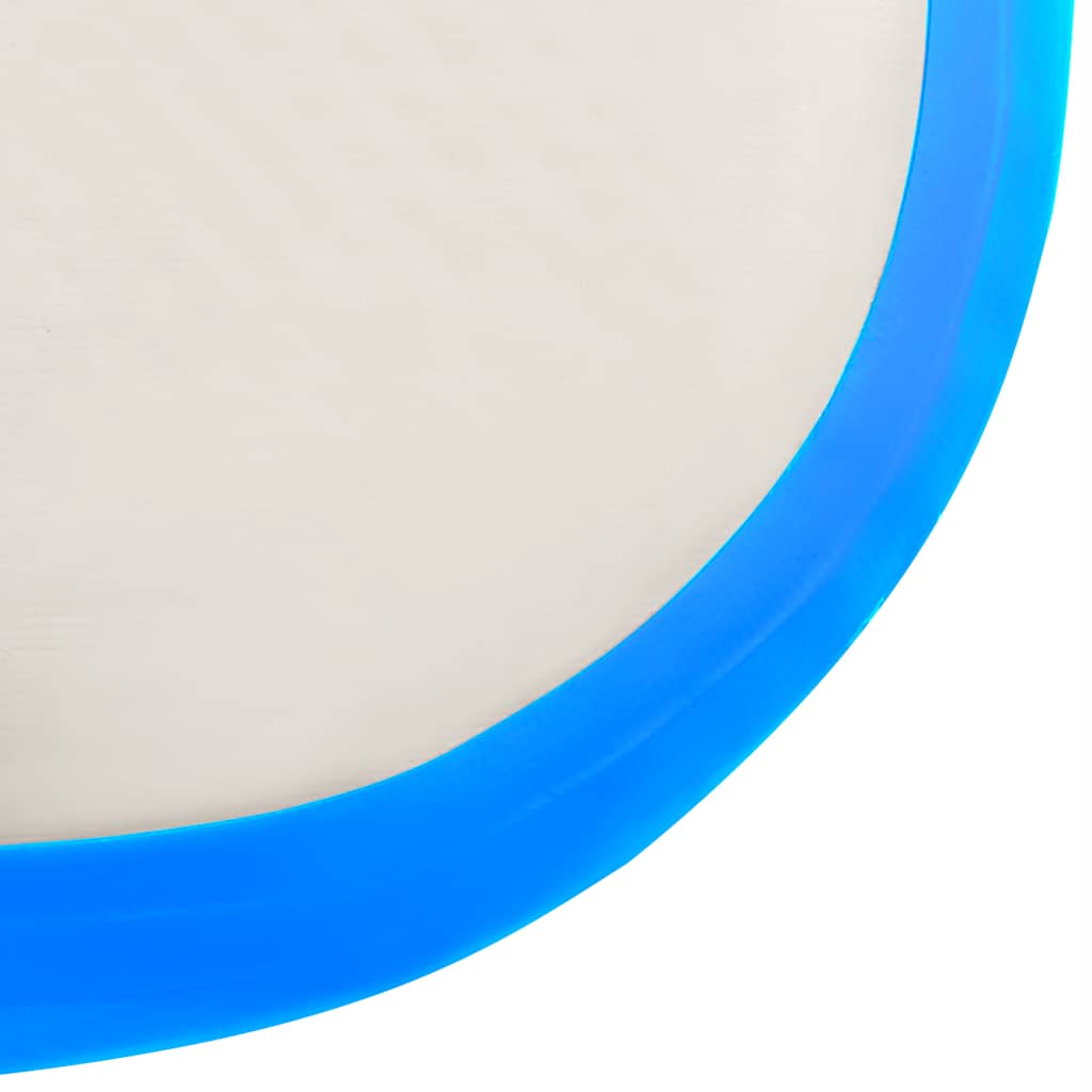 oppustelig gymnastikmåtte m. pumpe 300x100x15 cm PVC blå