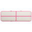 oppustelig gymnastikmåtte m. pumpe 400x100x15 cm PVC lyserød