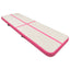 oppustelig gymnastikmåtte m. pumpe 500x100x15 cm PVC lyserød