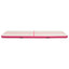 oppustelig gymnastikmåtte m. pumpe 700x100x15 cm PVC lyserød