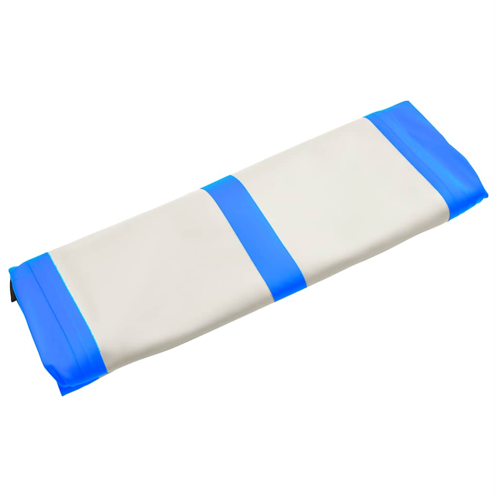 oppustelig gymnastikmåtte m. pumpe 700x100x15 cm PVC blå