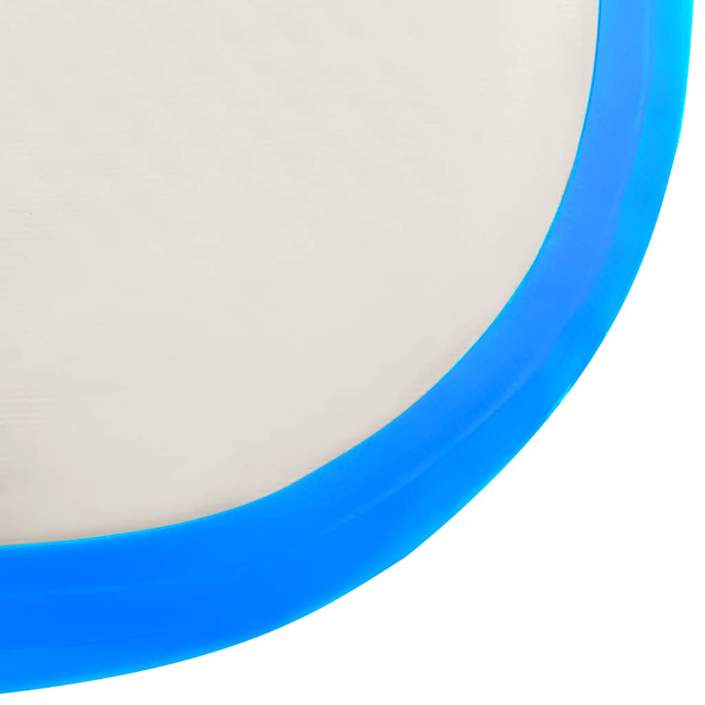 oppustelig gymnastikmåtte m. pumpe 700x100x15 cm PVC blå