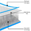 oppustelig gymnastikmåtte med pumpe 400x100x20 cm PVC blå