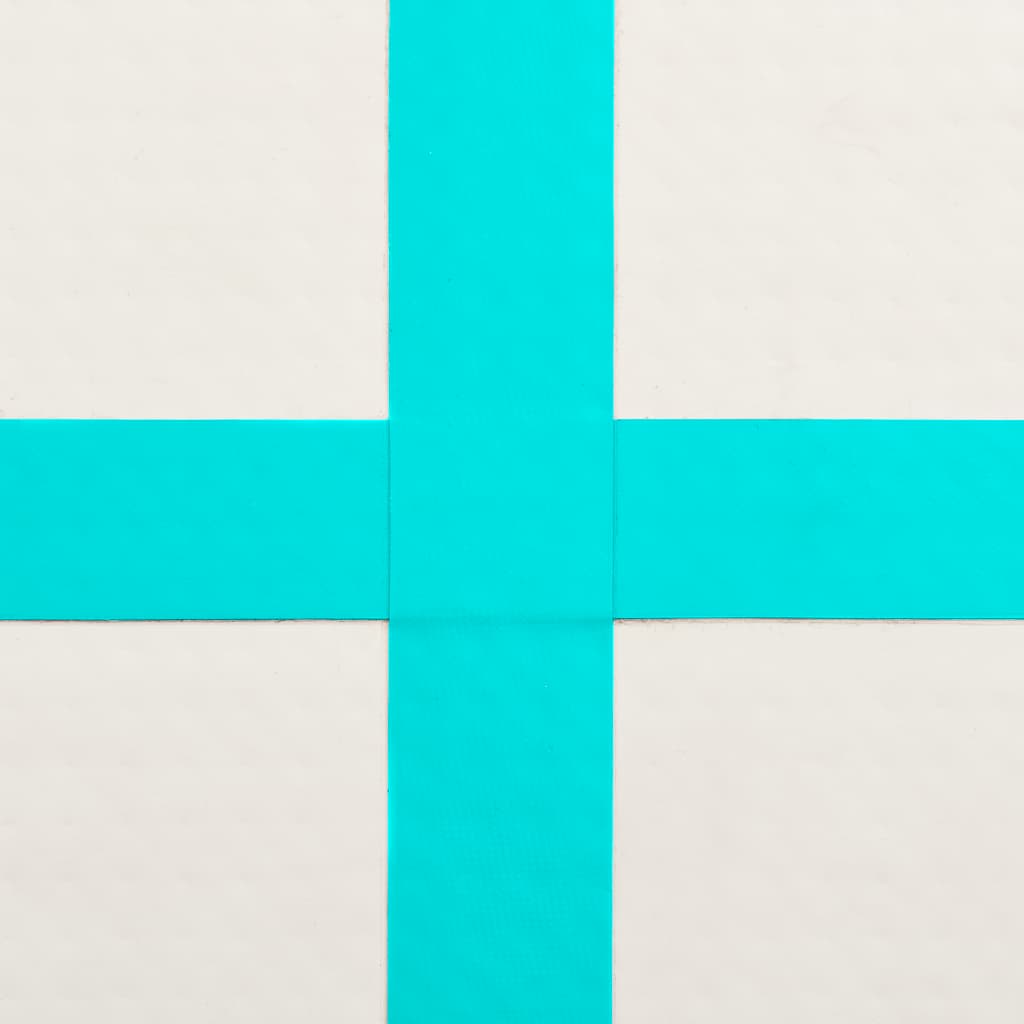 oppustelig gymnastikmåtte med pumpe 400x100x20 cm PVC grøn