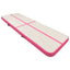 oppustelig gymnastikmåtte med pumpe 500x100x20 cm PVC lyserød