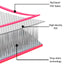 oppustelig gymnastikmåtte med pumpe 500x100x20 cm PVC lyserød