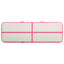 oppustelig gymnastikmåtte med pumpe 500x100x20 cm PVC lyserød