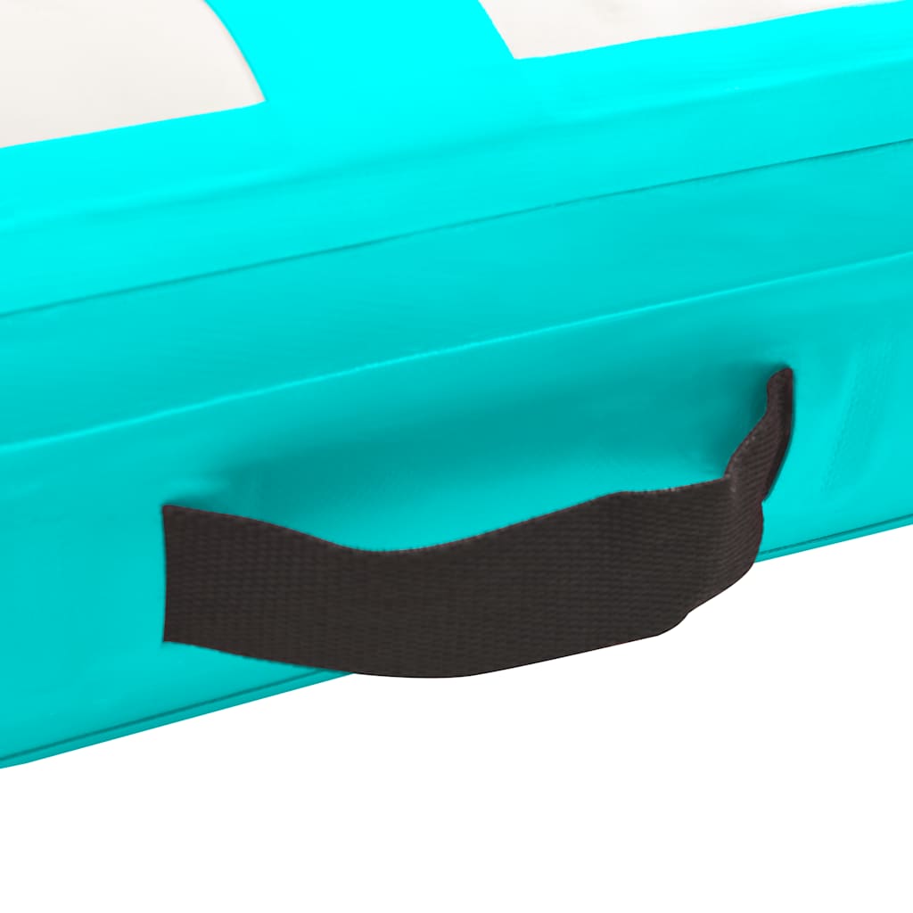 oppustelig gymnastikmåtte med pumpe 700x100x20 cm PVC grøn