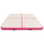 oppustelig gymnastikmåtte med pumpe 200x200x10 cm PVC lyserød