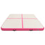 oppustelig gymnastikmåtte m. pumpe 200x200x15 cm PVC lyserød