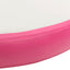 oppustelig gymnastikmåtte med pumpe 100x100x10 cm PVC lyserød