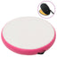 oppustelig gymnastikmåtte med pumpe 100x100x15 cm PVC pink