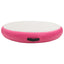 oppustelig gymnastikmåtte med pumpe 100x100x15 cm PVC pink