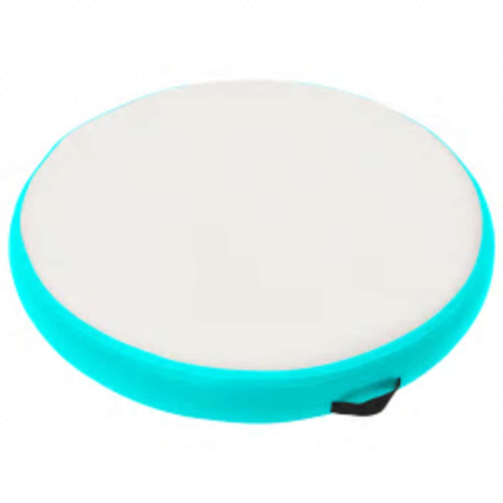 oppustelig gymnastikmåtte med pumpe 100x100x20 cm PVC grøn