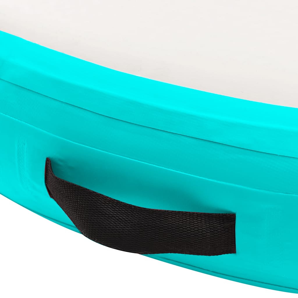 oppustelig gymnastikmåtte med pumpe 100x100x20 cm PVC grøn