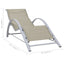 liggestol textilene og aluminium cremefarvet