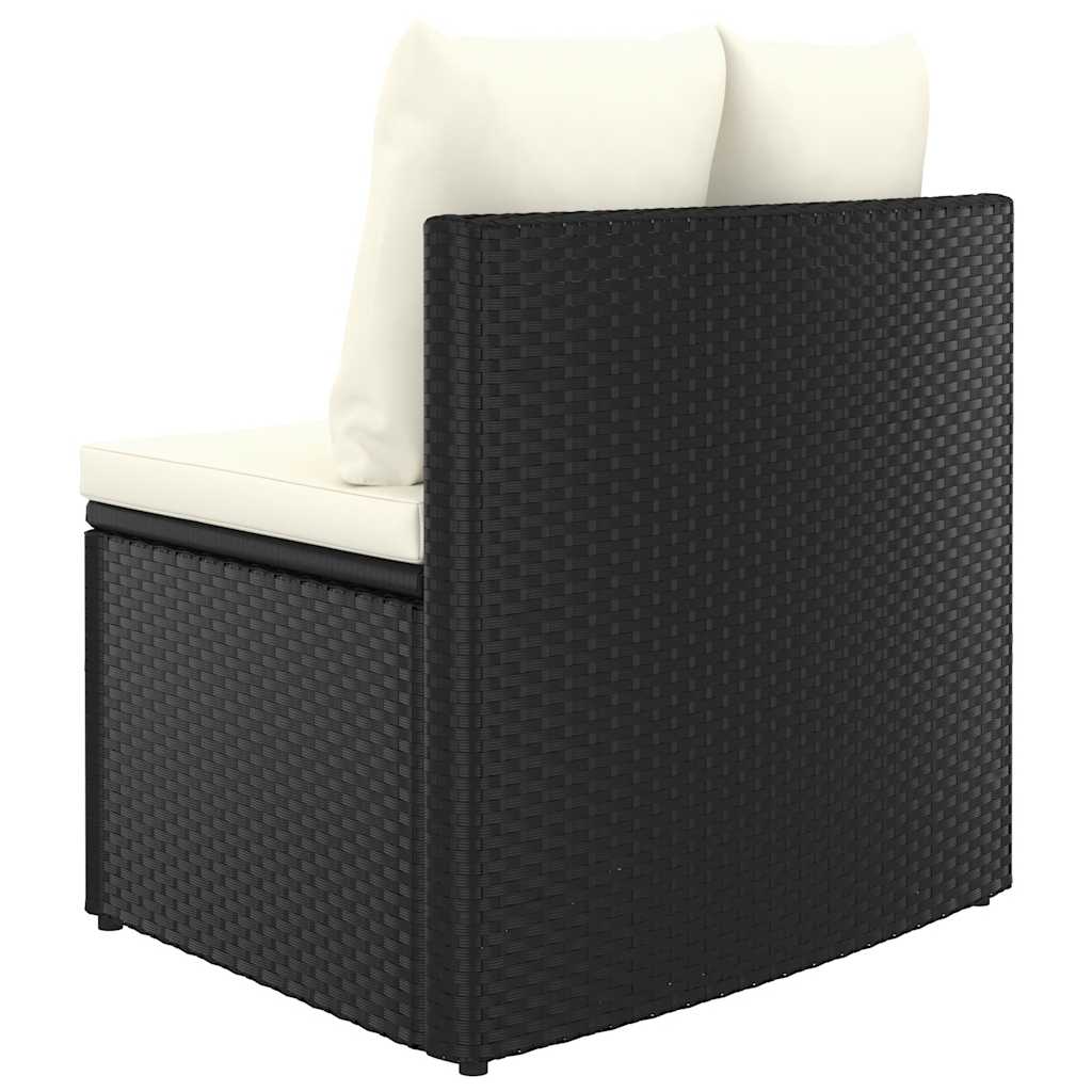 sofasæt til haven 2 dele med hynder polyrattan sort
