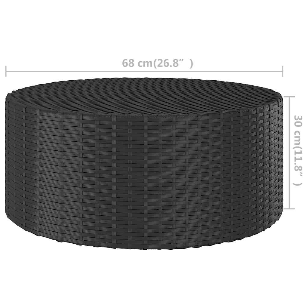 tebord 68x68x30 cm polyrattan sort