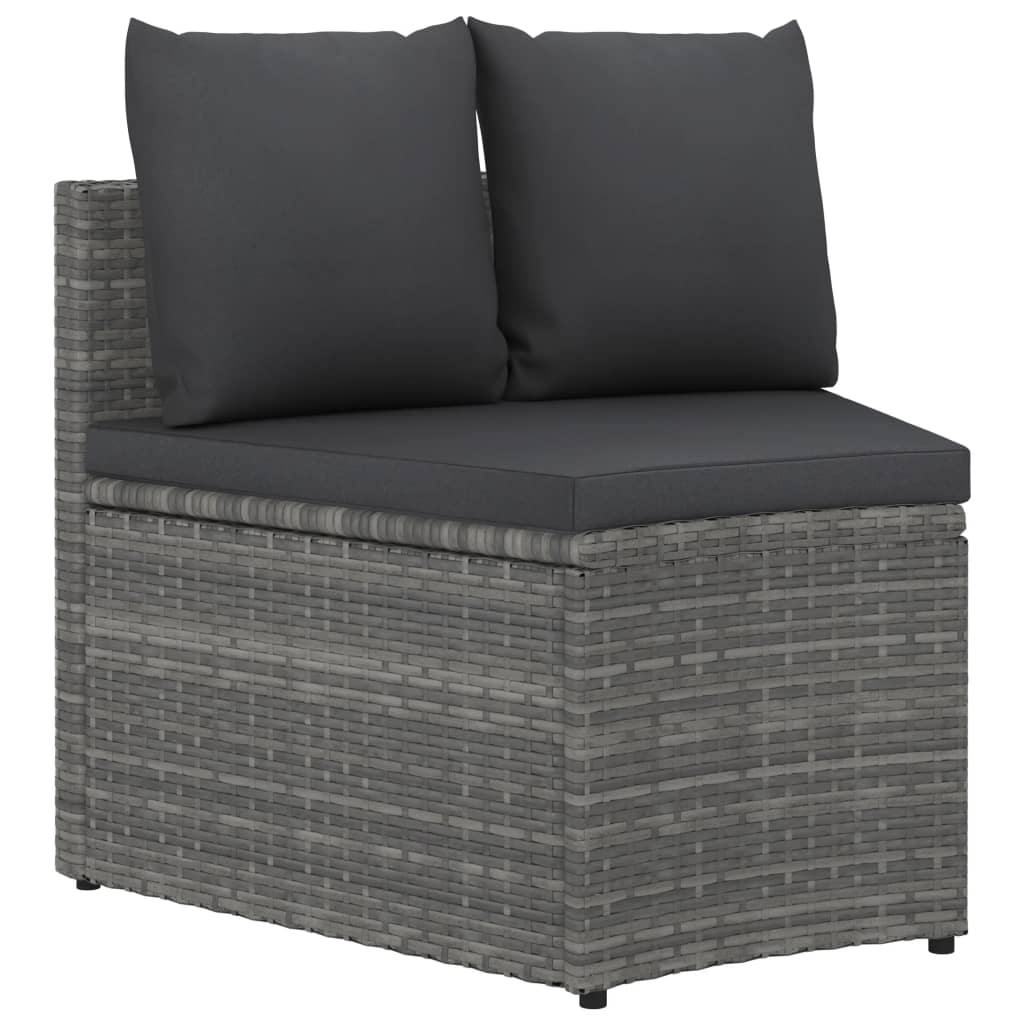 sofasæt til haven 2 dele med hynder polyrattan grå