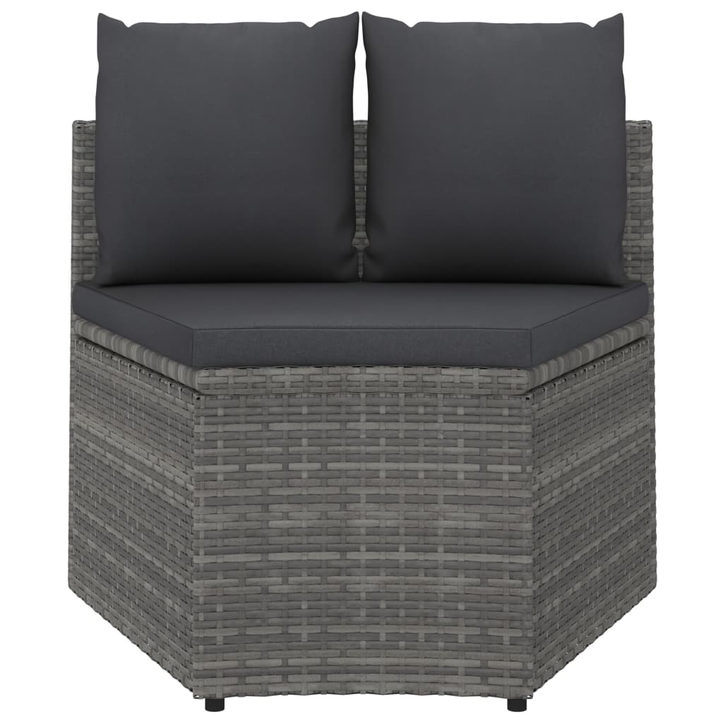 sofasæt til haven 2 dele med hynder polyrattan grå