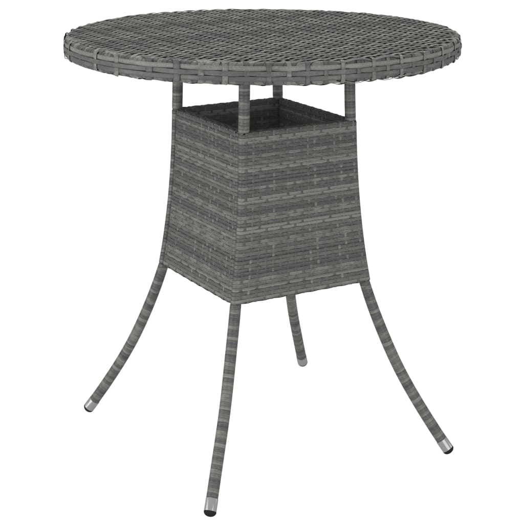 havebord 70x70x73 cm polyrattan grå billede