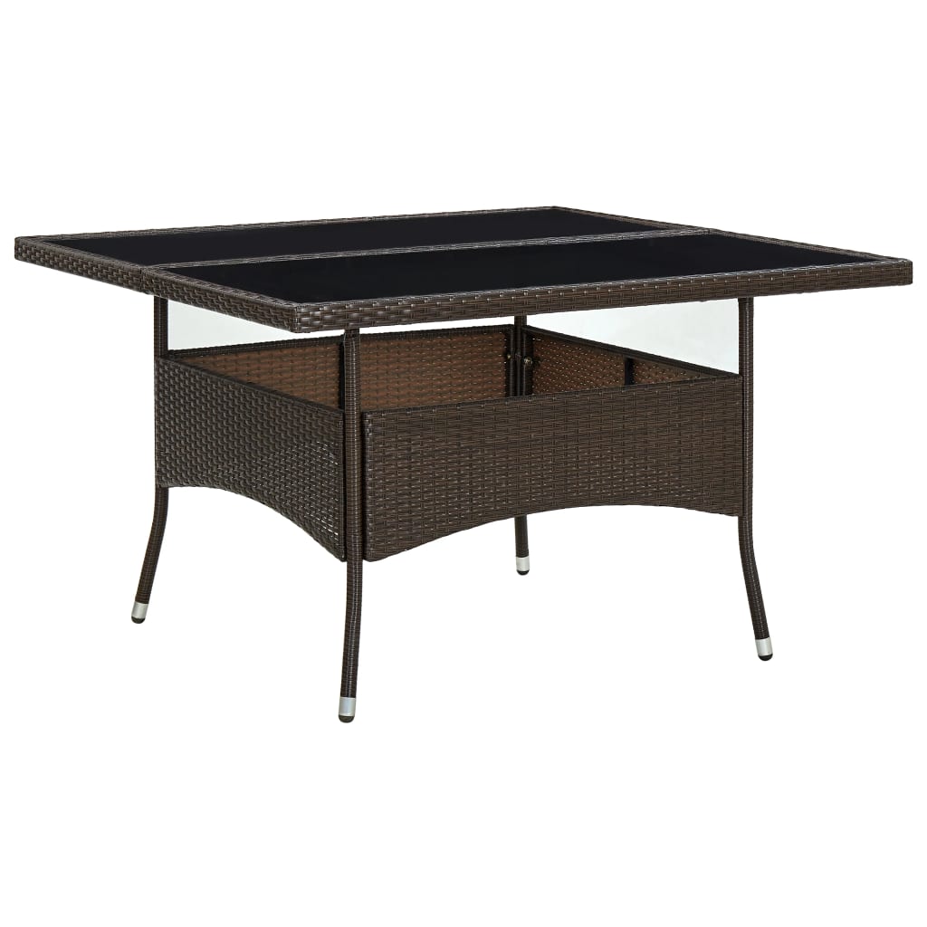 havebord polyrattan og glas brun billede