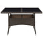 havebord polyrattan og glas brun