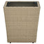tebord 41,5x41,5x44 cm polyrattan og hærdet glas beige