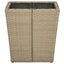 tebord 41,5x41,5x44 cm polyrattan og hærdet glas beige