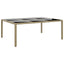 havebord 200x150x75 cm hærdet glas og polyrattan beige