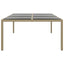 havebord 200x150x75 cm hærdet glas og polyrattan beige