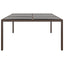 havebord med glasplade 200x150x75 cm rattan brun