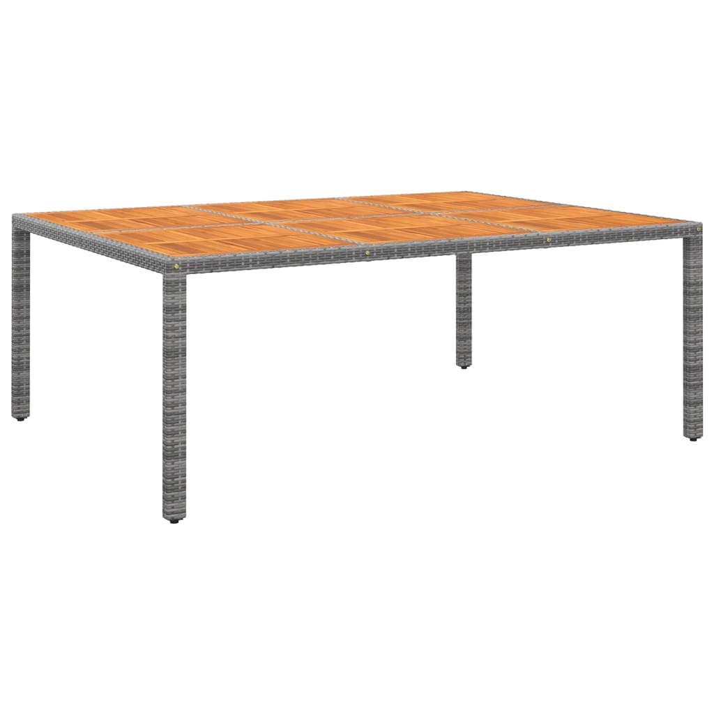 havebord 200x150x75 cm akacietræ og polyrattan grå billede