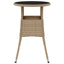havebord Ø60x75 cm hærdet glas og polyrattan beige