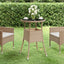 havebord Ø60x75 cm hærdet glas og polyrattan beige