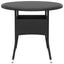 havebord Ø80x75 cm hærdet glas og polyrattan sort