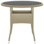 havebord Ø80x75 cm hærdet glas og polyrattan beige