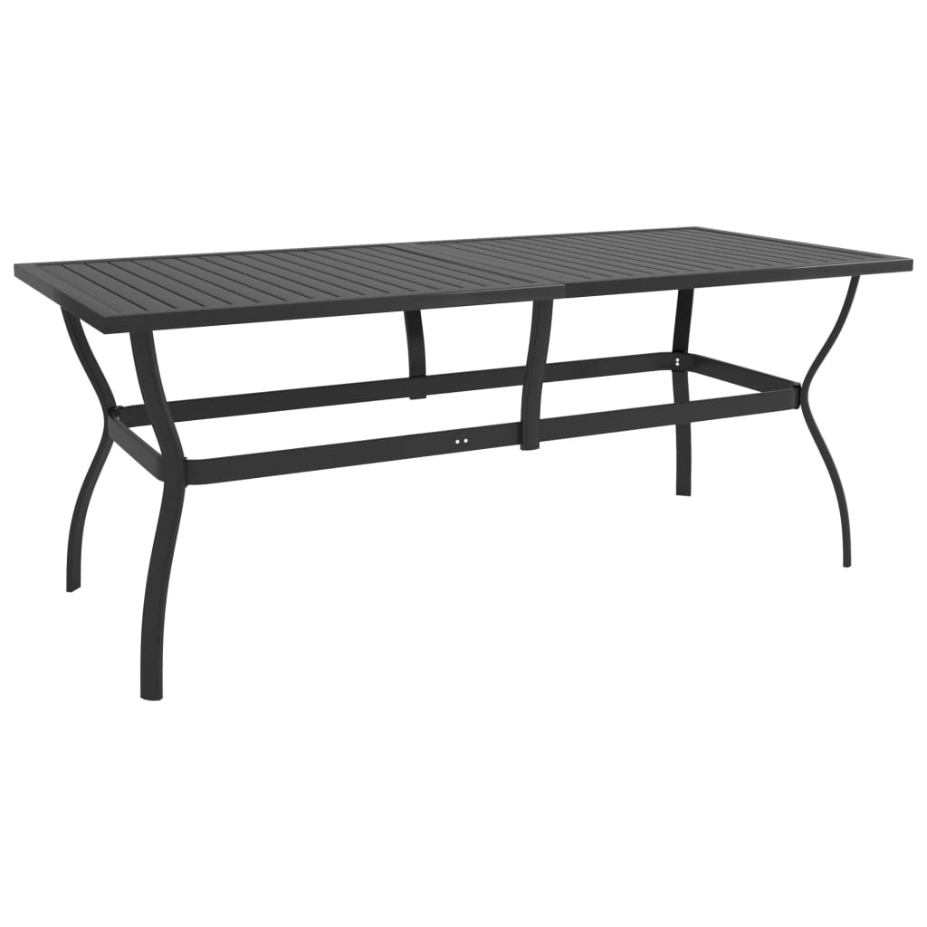havebord 190x80x72 cm stål antracitgrå billede