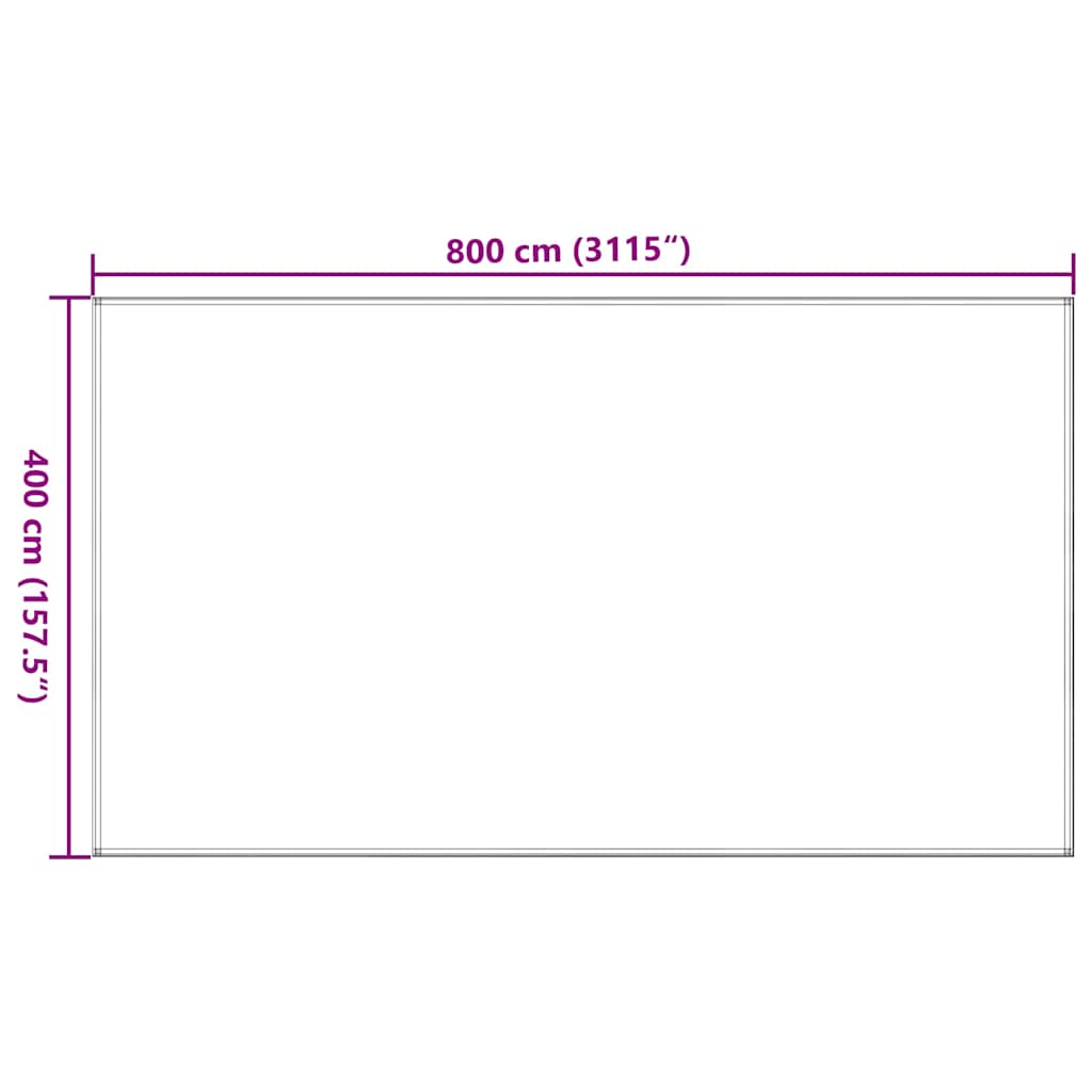 telttæppe 400x800 cm HDPE gråbrun