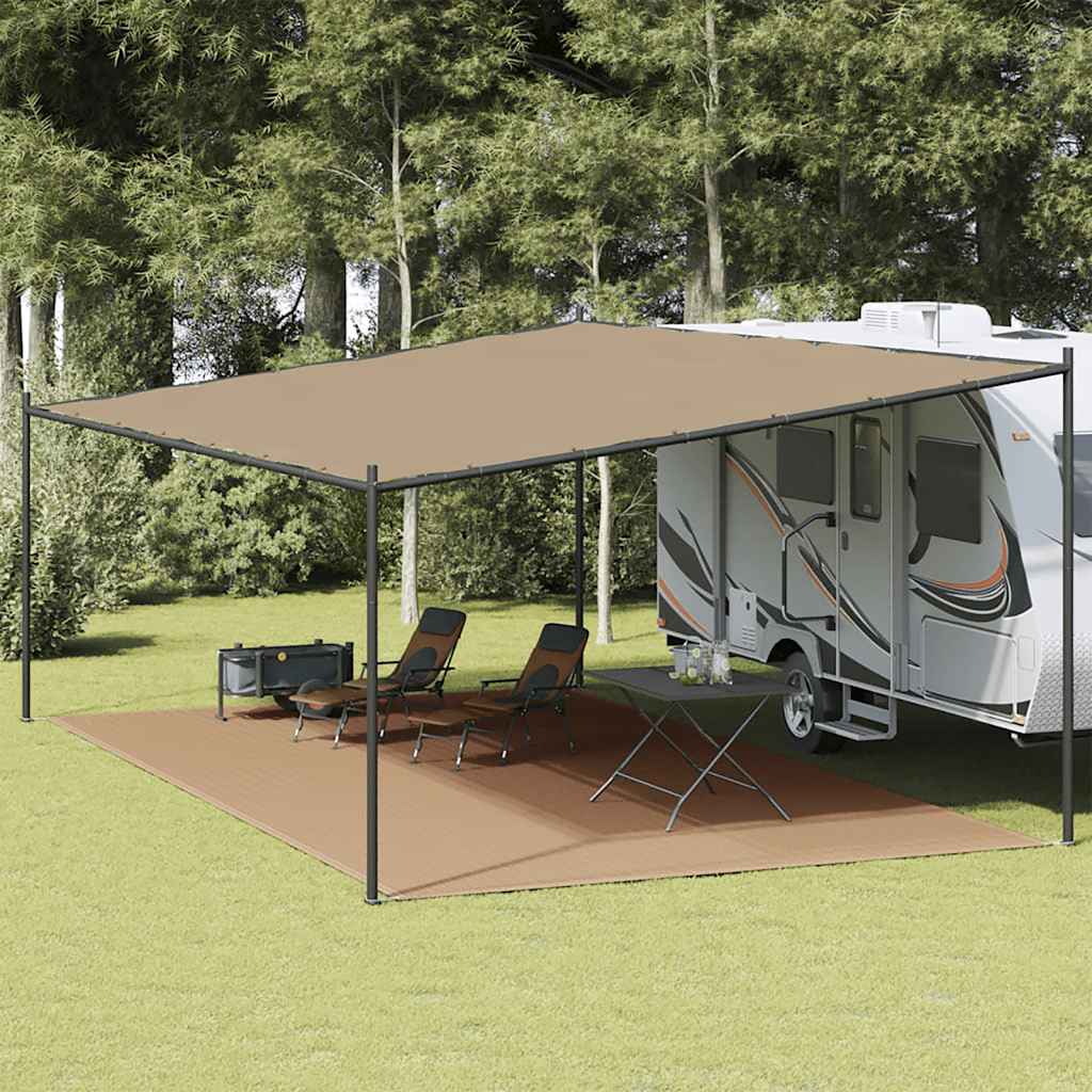 telttæppe 400x800 cm HDPE gråbrun