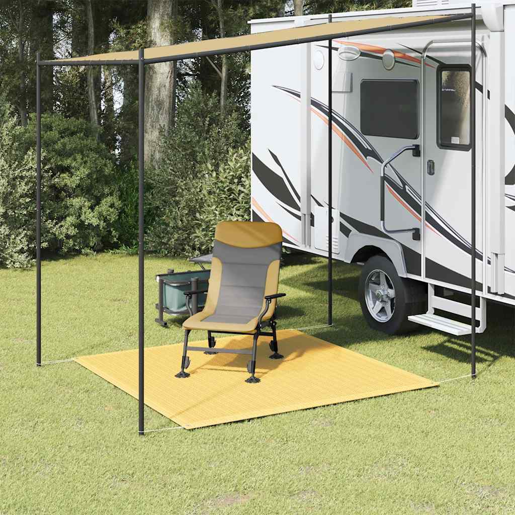 telttæppe 250x250 cm HDPE beige billede