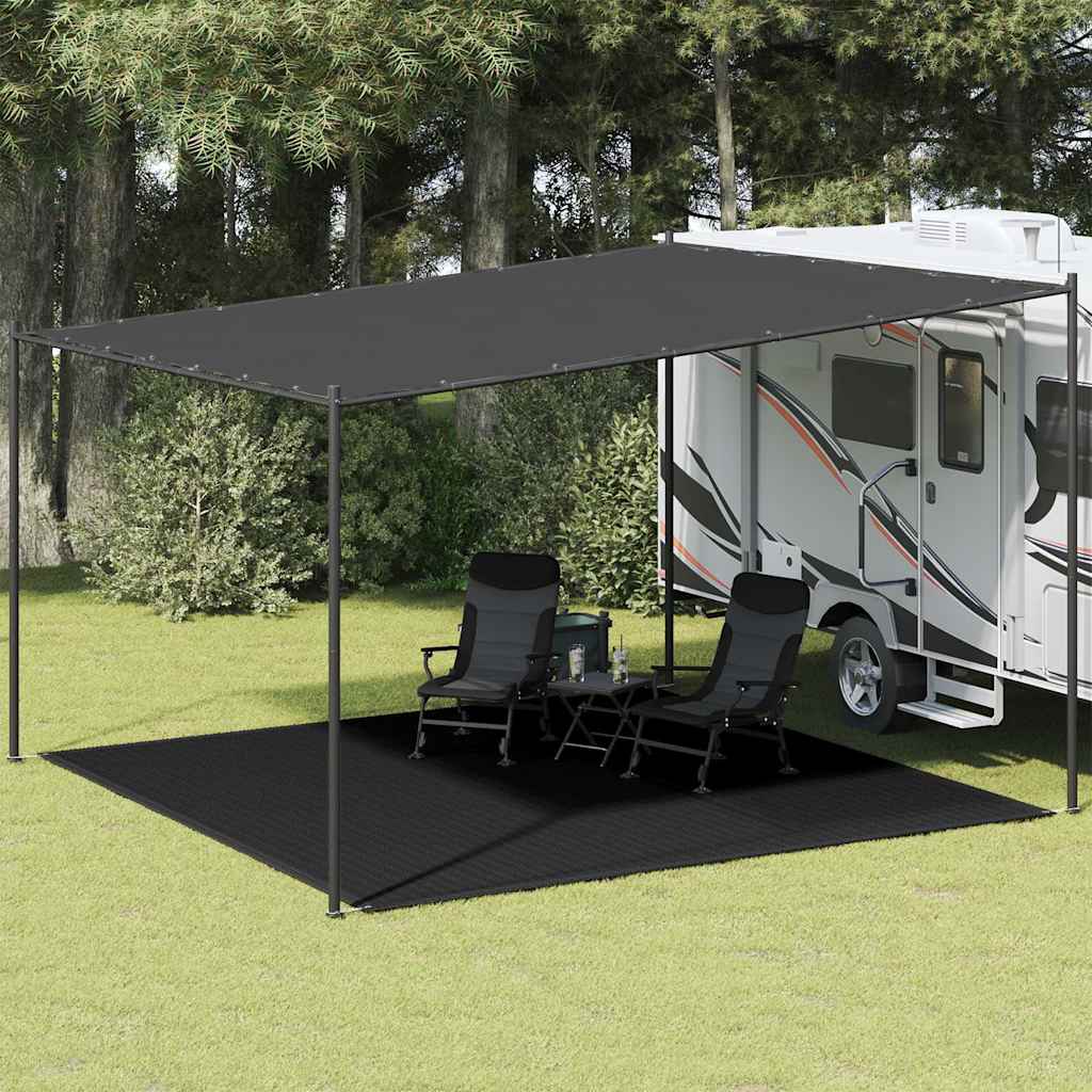telttæppe 400x400 cm HDPE sort billede