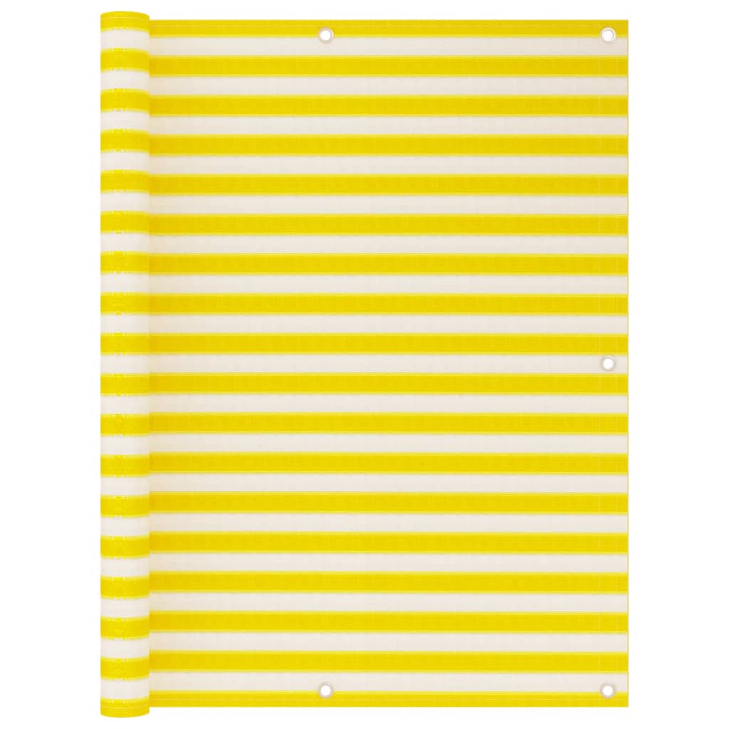 altanafskærmning 120x600 cm HDPE gul og hvid