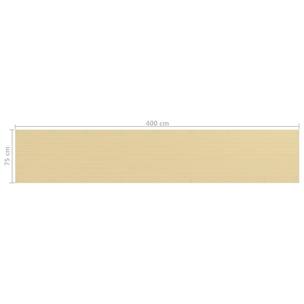 altanafskærmning 75x400 cm HDPE beige
