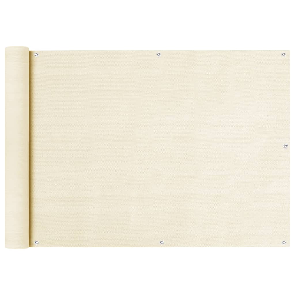 Altanafskærmning 75 × 500 cm i HDPE - cremefarvet