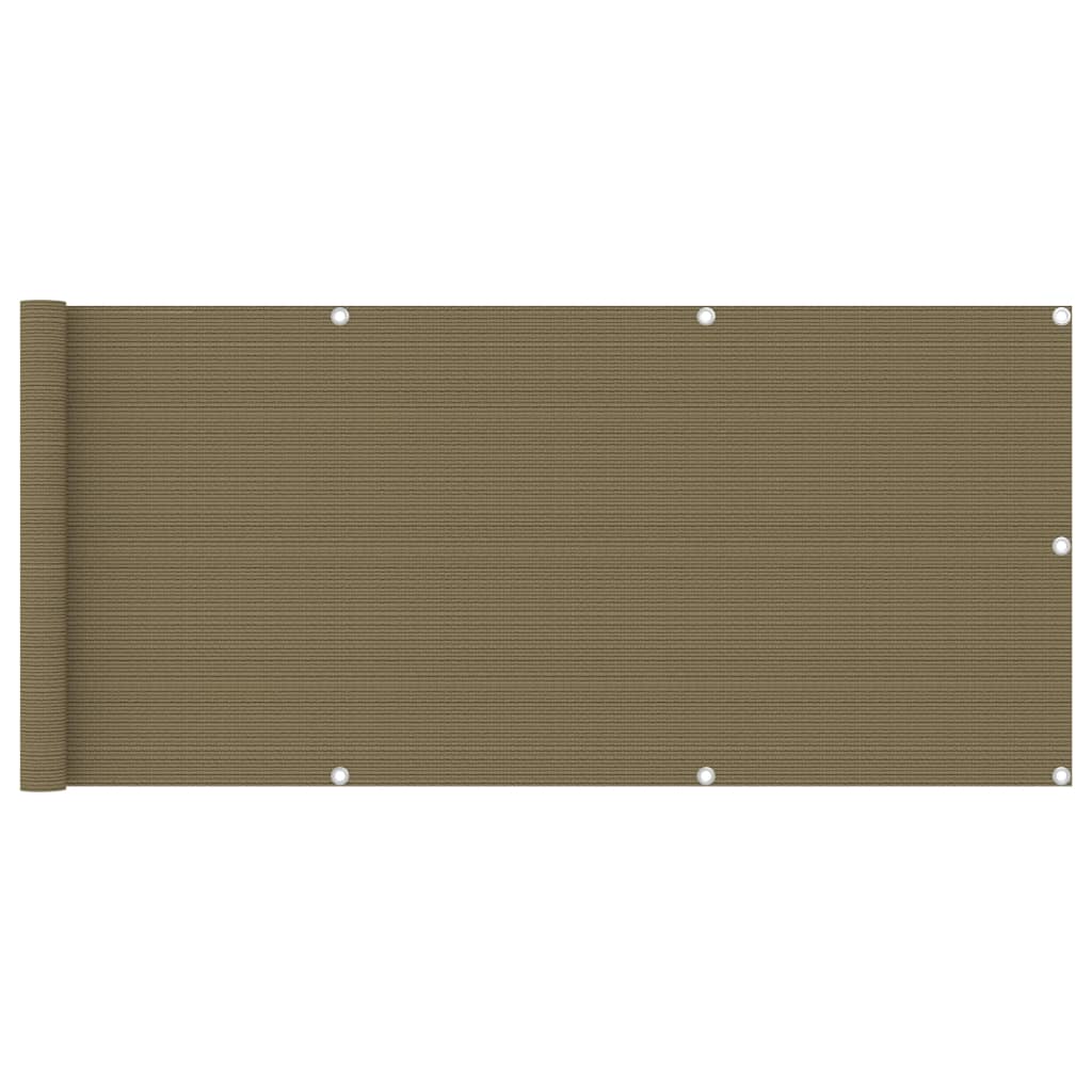 Altanafskærmning 75×400 cm i HDPE - gråbrun privatlivsskærm